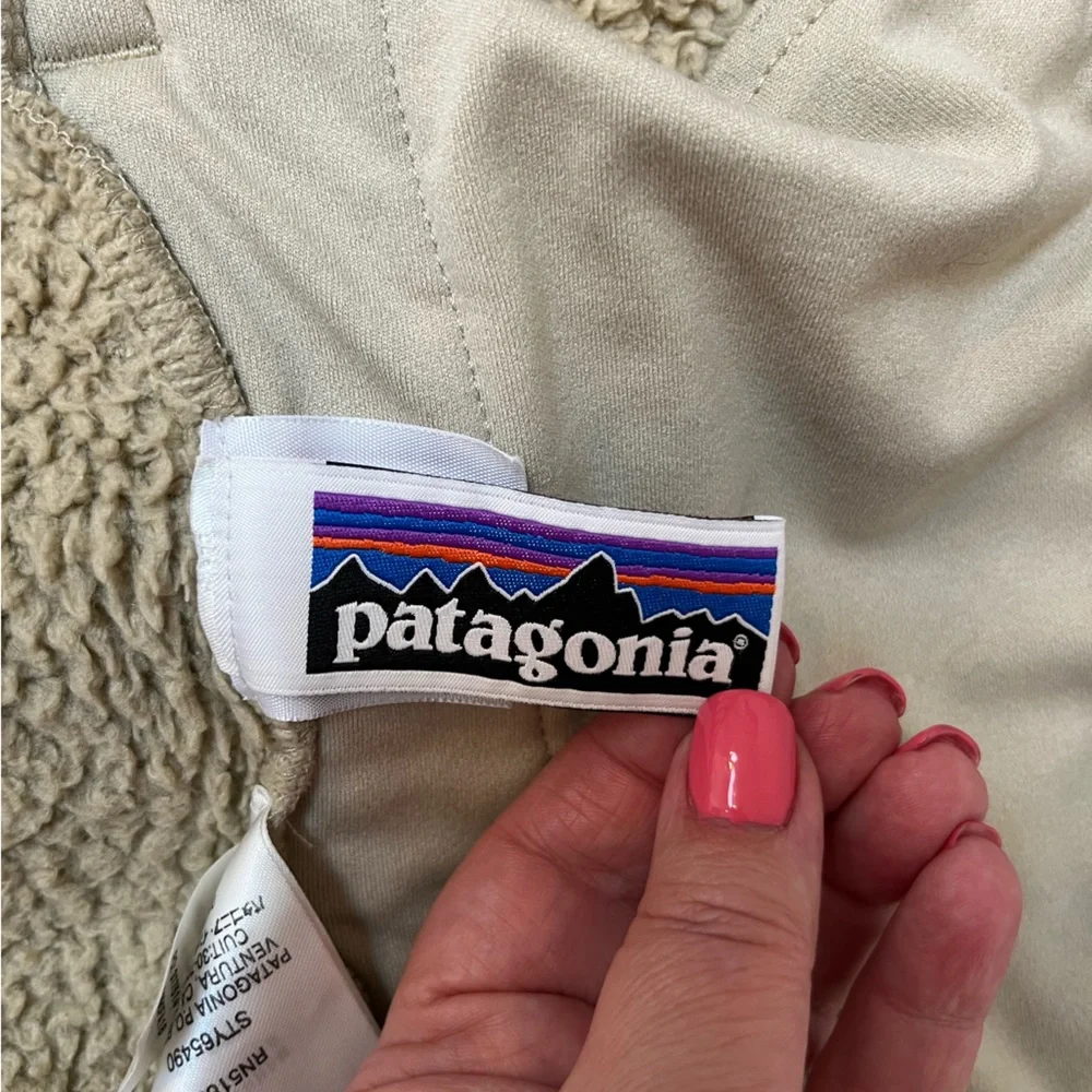 Patagonia Los Gatos Cream Vest Full Zipper Polyester Kids Size XL